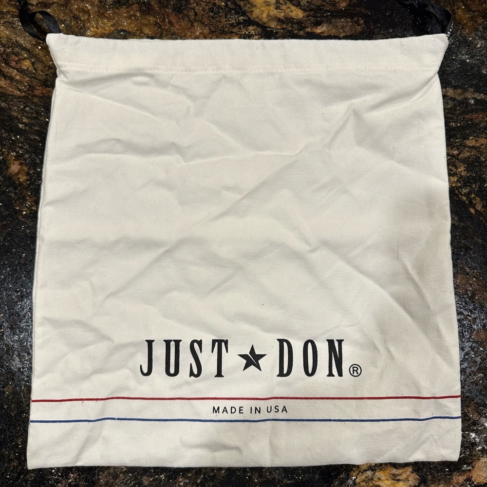 Just Don White Canvas Dust Bag